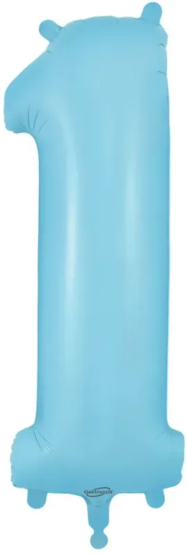 34" Light Blue foil number 1