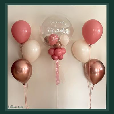 Personalised bubble balloon and matching balloon arrangements - Option 5