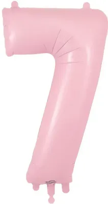 34" Light Pink foil number 7