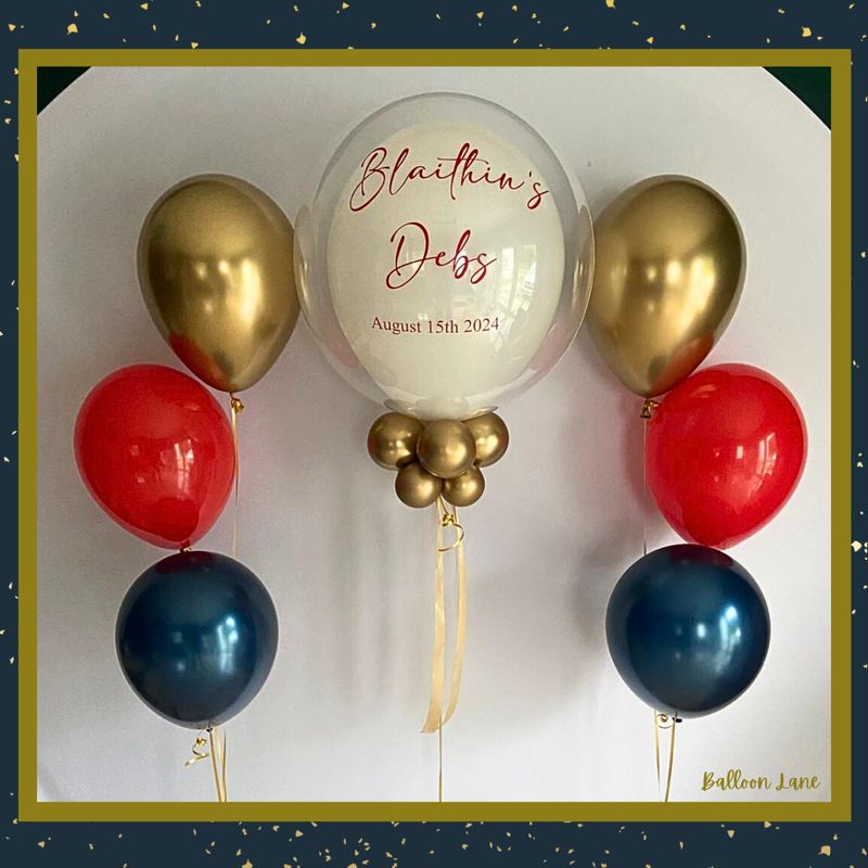 Personalised bubble balloon and matching balloon arrangements - Option 15