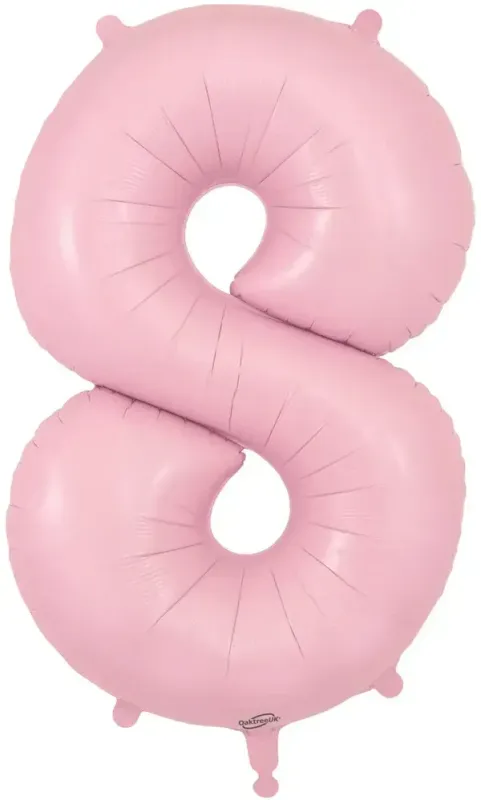 34" Light Pink foil number 8
