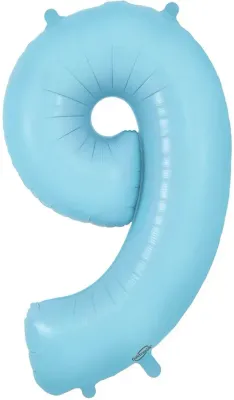34" Light Blue foil number 9