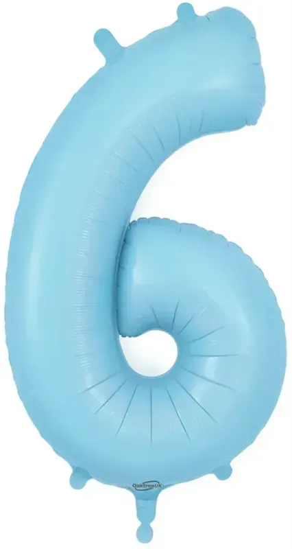 34" Light Blue foil number 6