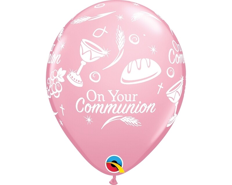 Communion Latex Balloons Pink #1