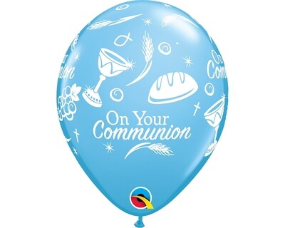 Communion Latex Balloons Blue #1