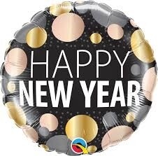Happy New Year Metallic Dots