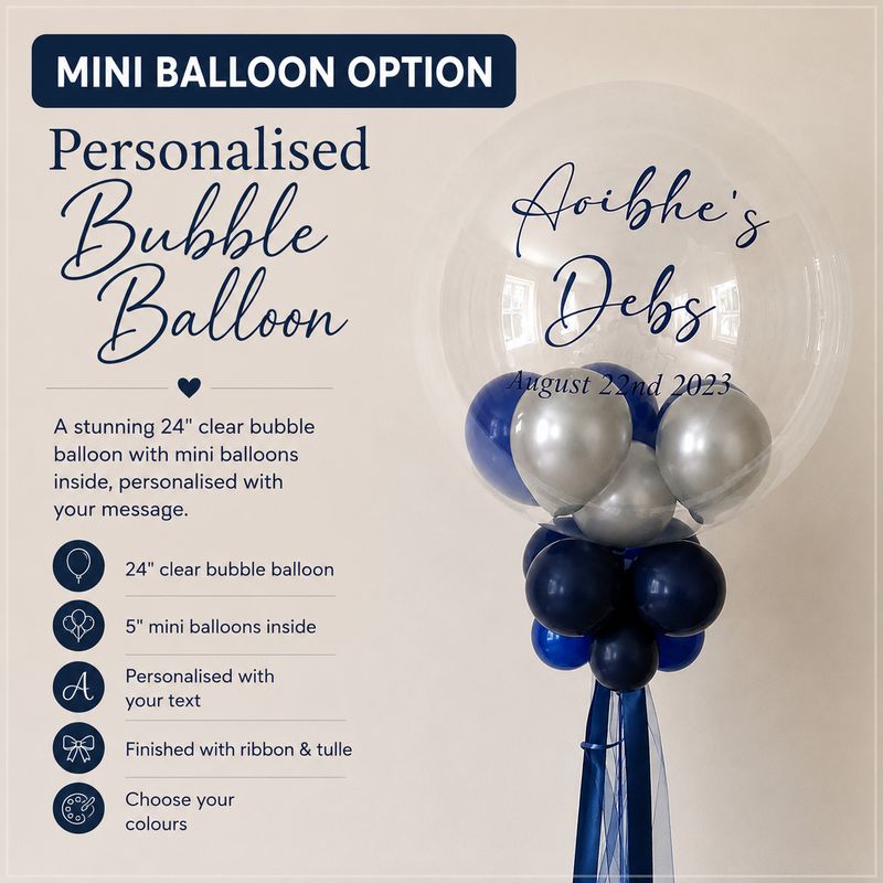 Personalised bubble balloon with mini balloons