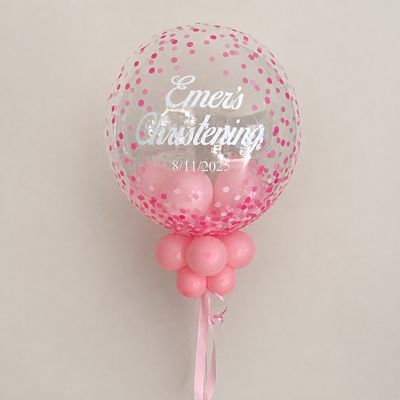 Personalised Bubble Balloon - Pink Confetti
