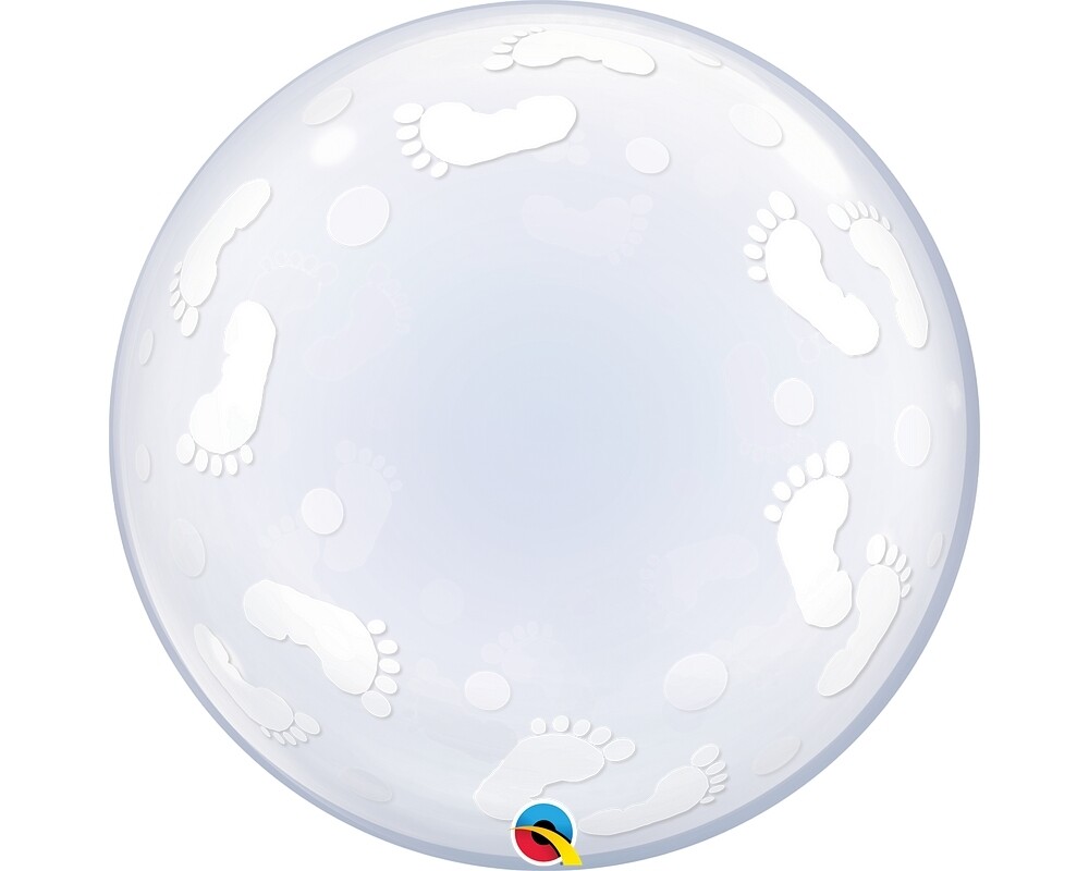 Baby Footprints - Personalised 24" bubble balloon