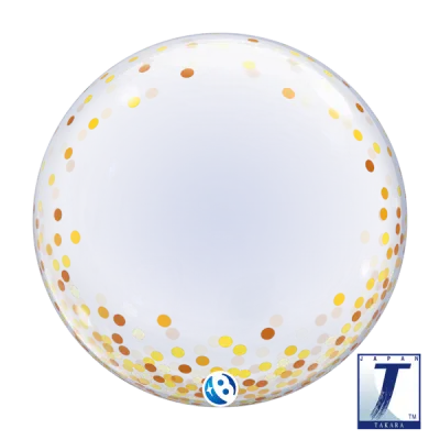 Gold confetti - Personalised 24" bubble balloon