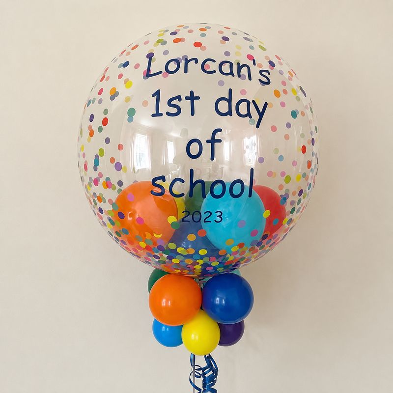 Personalised Bubble Balloon - Colourful Confetti