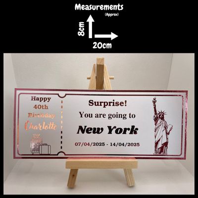 Personalised Foil Ticket - Holiday or Getaway