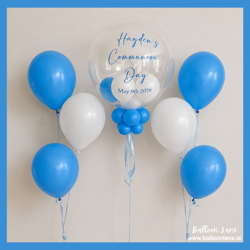 Personalised bubble balloon and matching balloon arrangements - Option 21