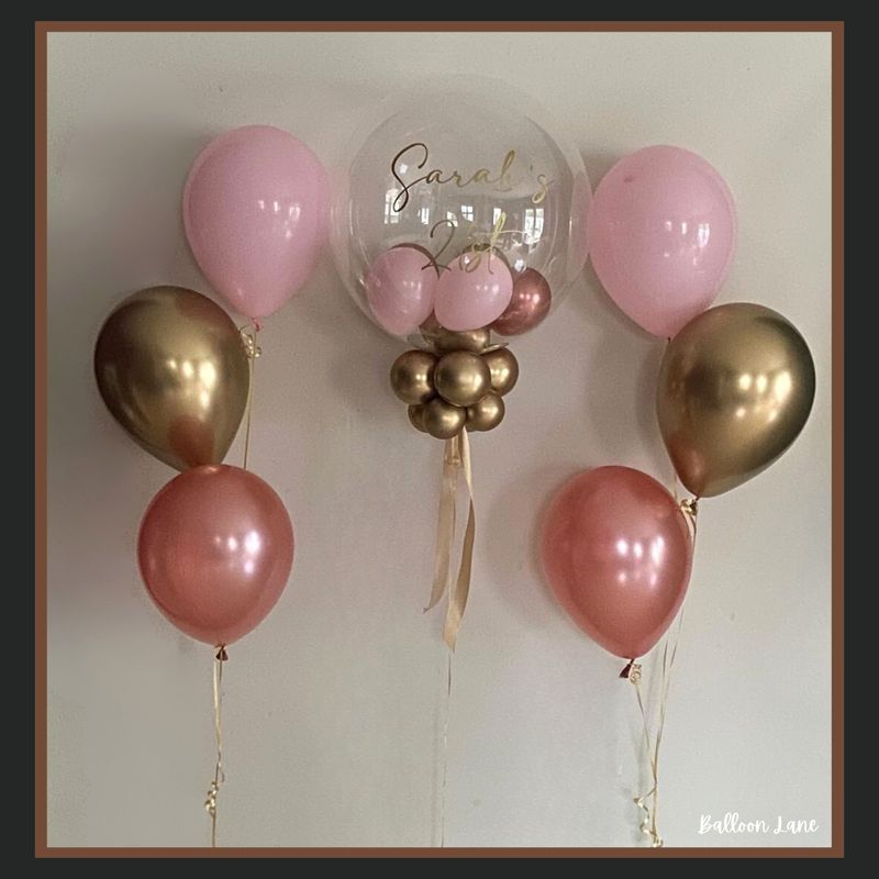 Personalised bubble balloon and matching balloon arrangements - Option 35