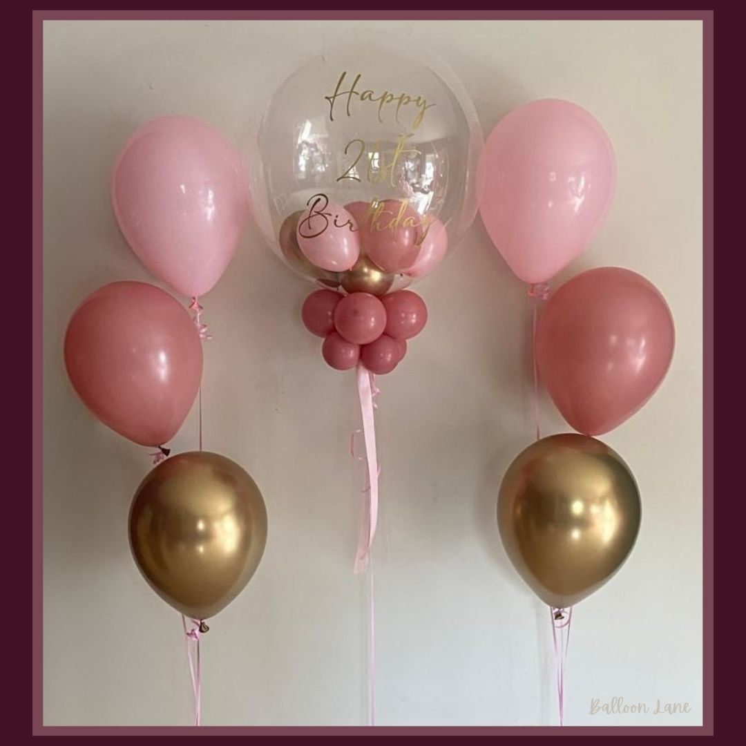 Personalised bubble balloon and matching balloon arrangements - Option 37