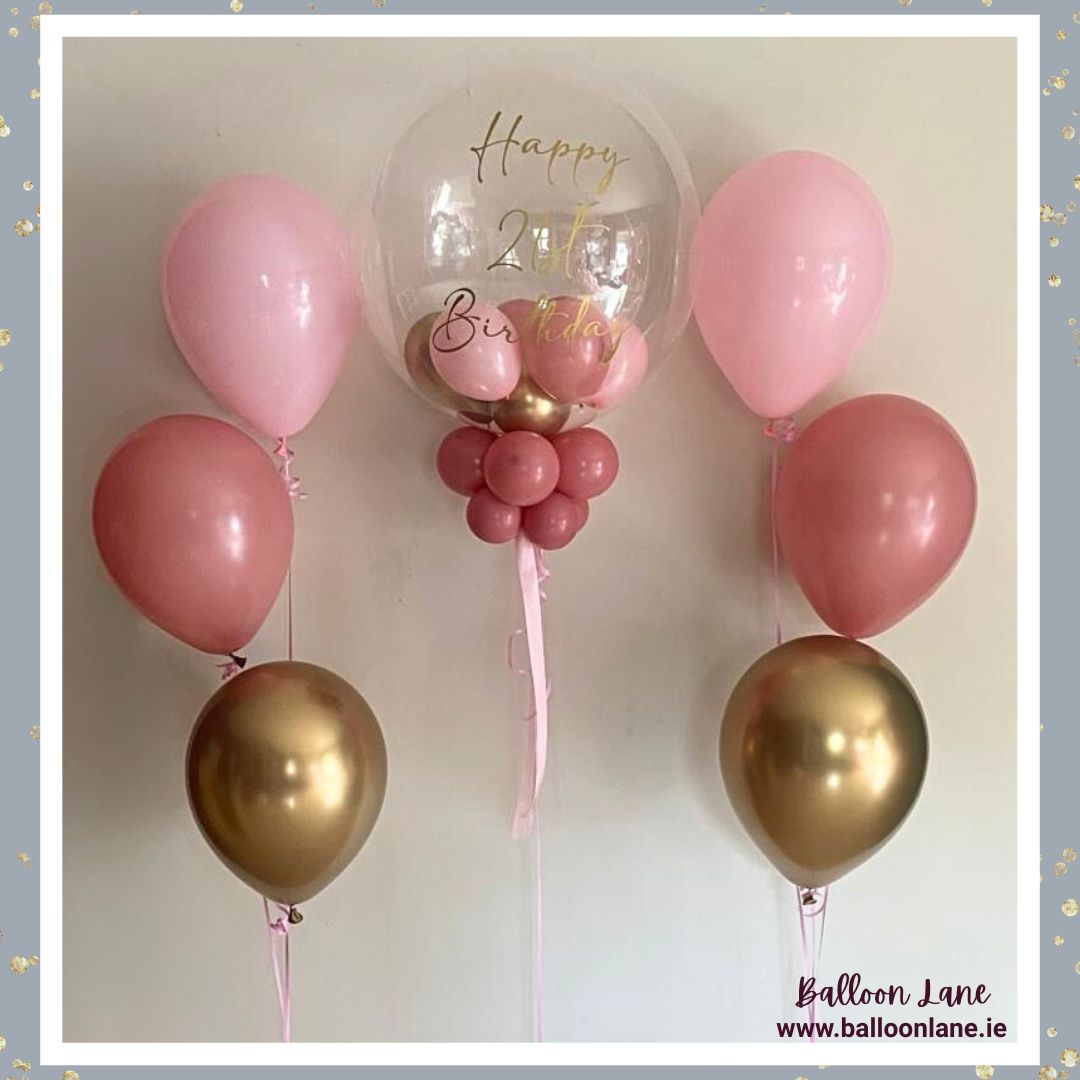 Personalised bubble balloon and matching balloon arrangements - Option 37