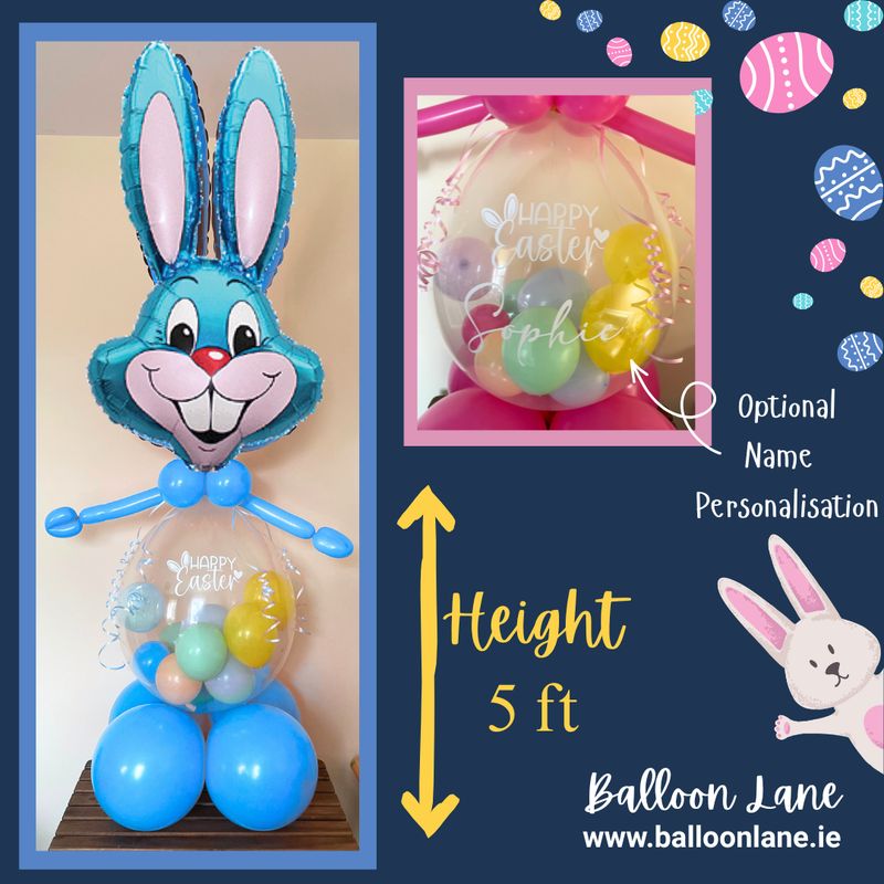 Blue Easter Bunny - Easter egg included