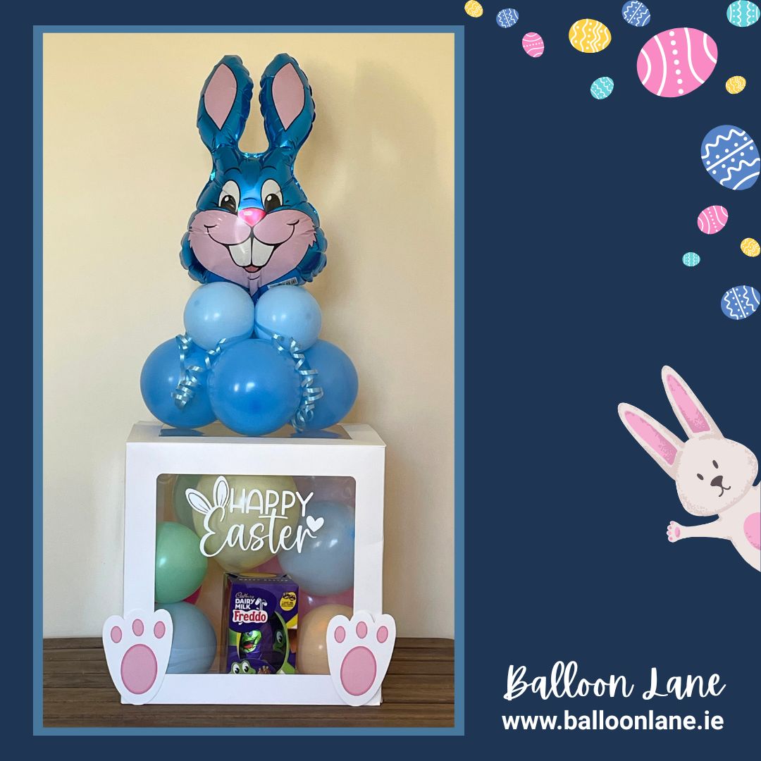 Personalised blue bunny box - Easter Egg included