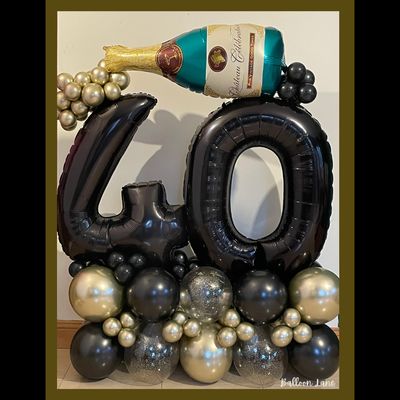 Exploding champagne number tower