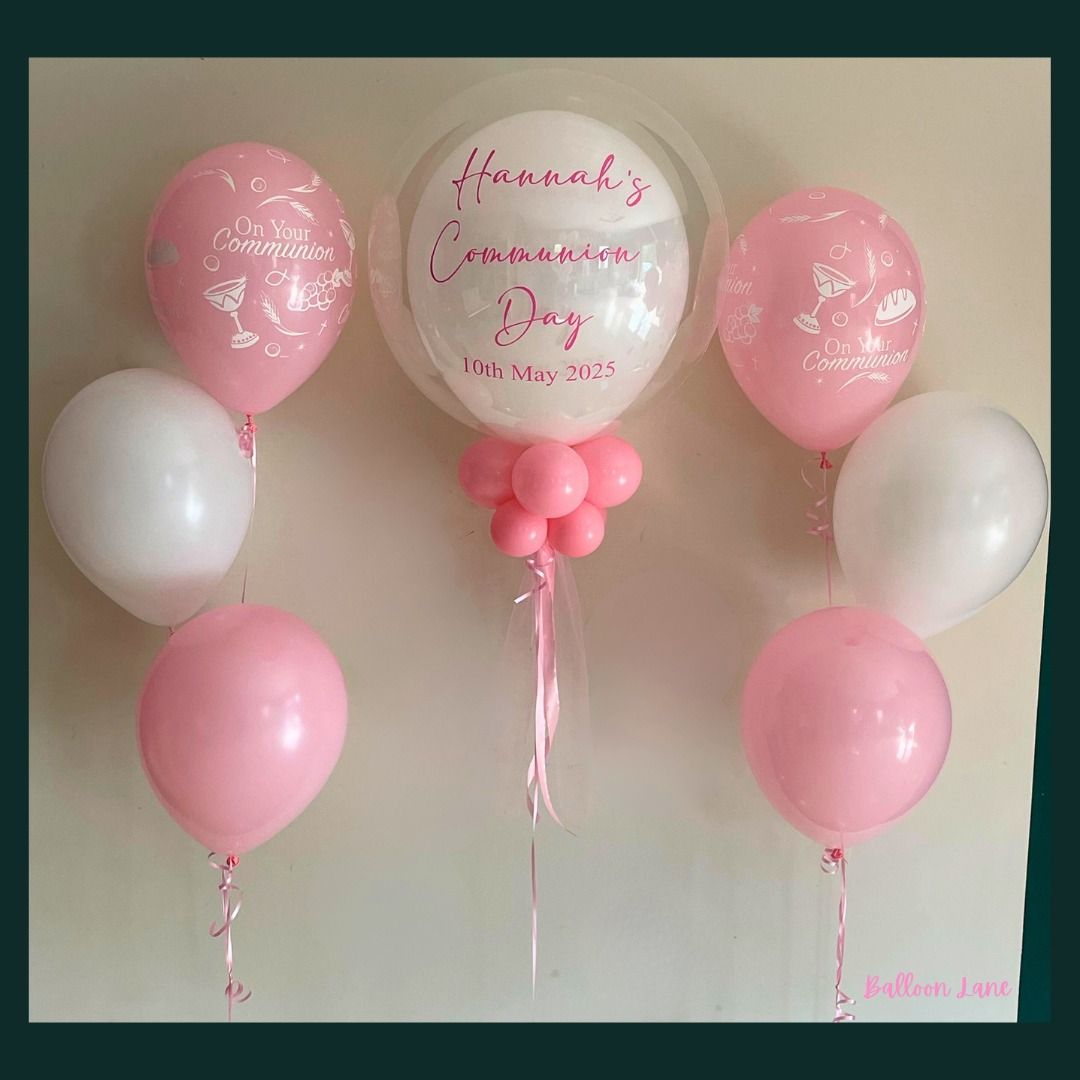 Personalised Communion/Confirmation set - Pink/white