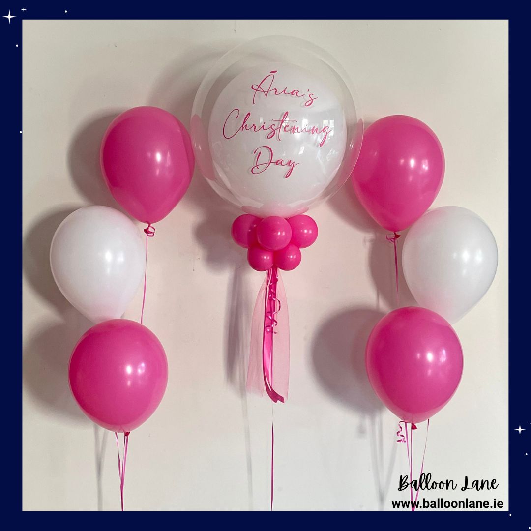 Personalised bubble balloon and matching balloon arrangements - Option 38