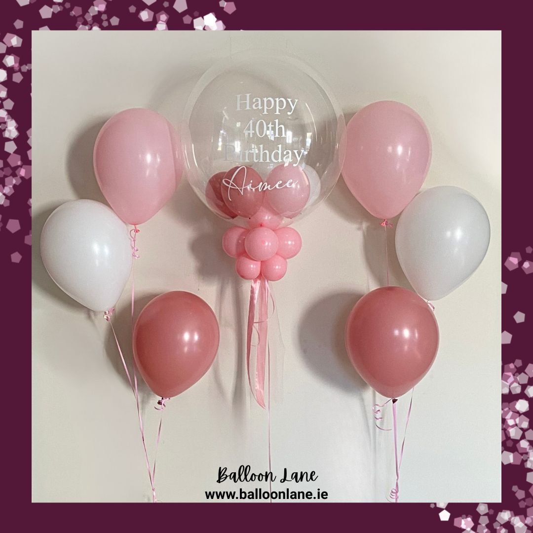 Personalised bubble balloon and matching balloon arrangements - Option 39