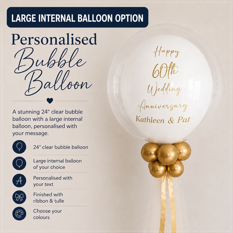 Personalised bubble balloon with large internal balloon