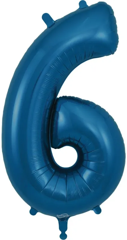 34"  Navy Blue foil number 6