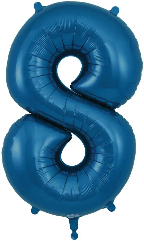 34"  Navy Blue foil number 8