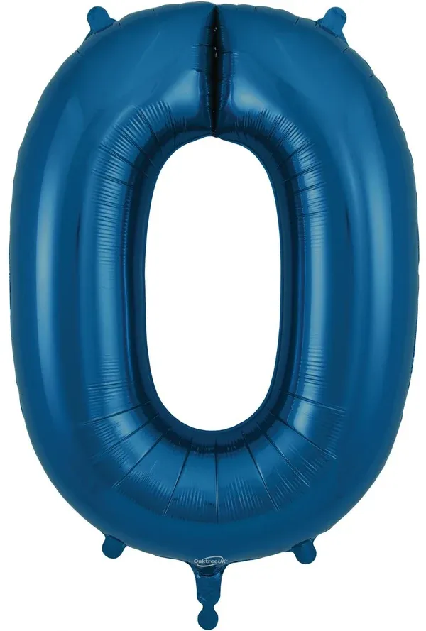 34"  Navy Blue foil number 0
