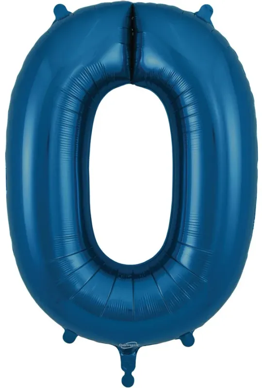 34"  Navy Blue foil number 0