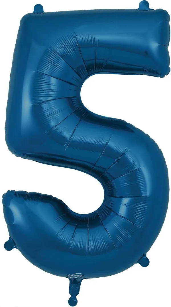 34"  Navy Blue foil number 5