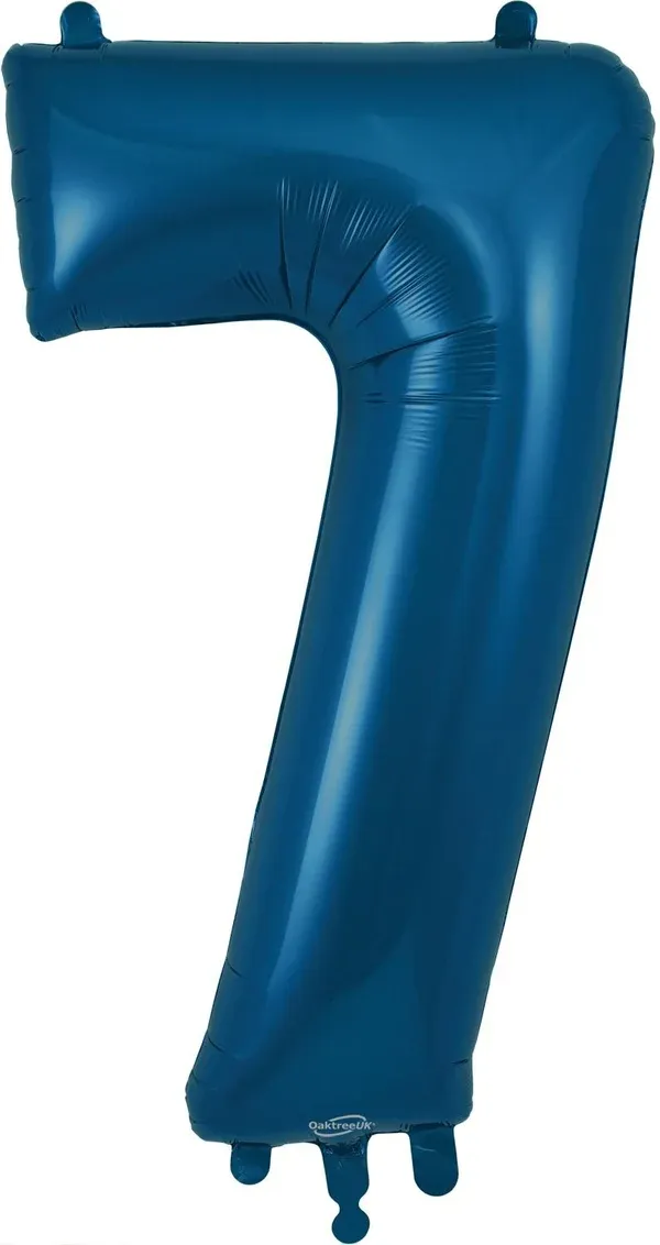 34"  Navy Blue foil number 7