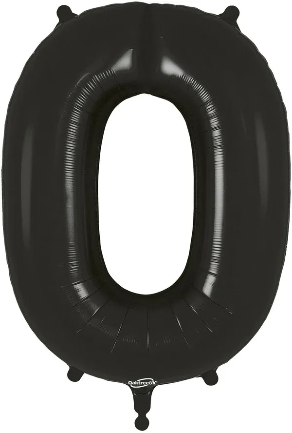 34"  Black foil number 0