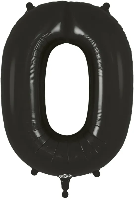 34"  Black foil number 0