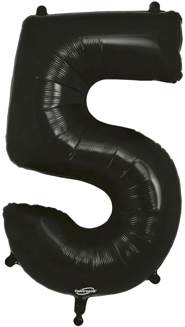34"  Black foil number 5