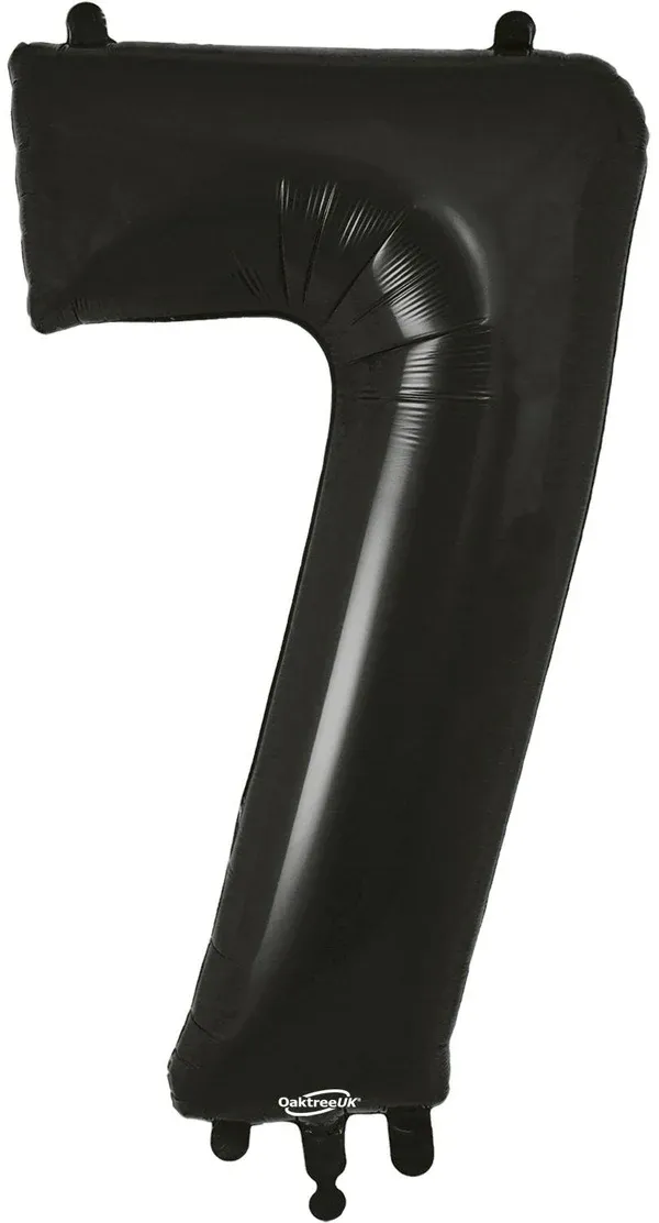 34"  Black foil number 7