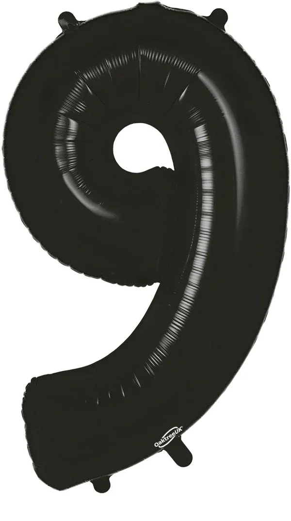 34"  Black foil number 9