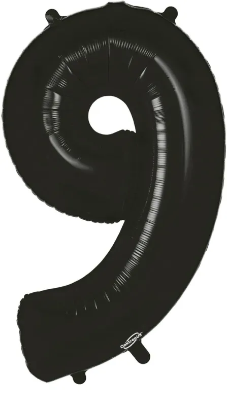 34"  Black foil number 9