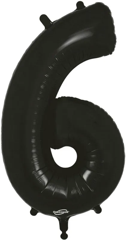 34"  Black foil number 6