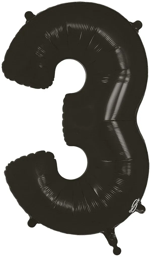 34"  Black foil number 3