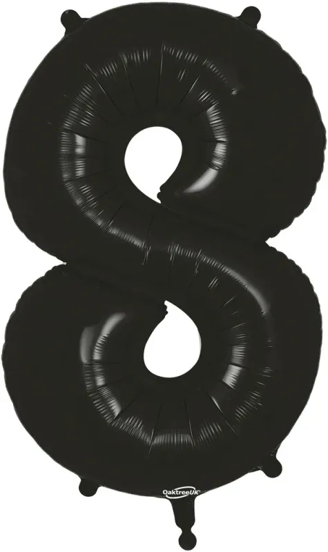 34"  Black foil number 8