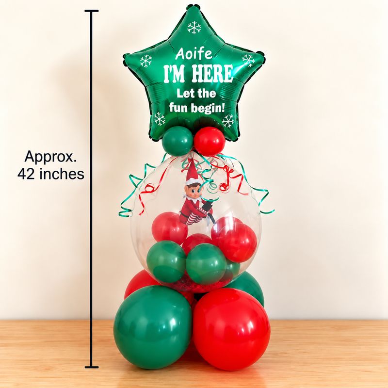 Green Personalised Stuffed Elf Balloon