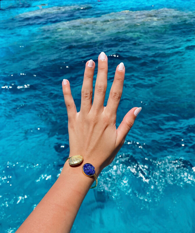 Blue Seashell Bangle