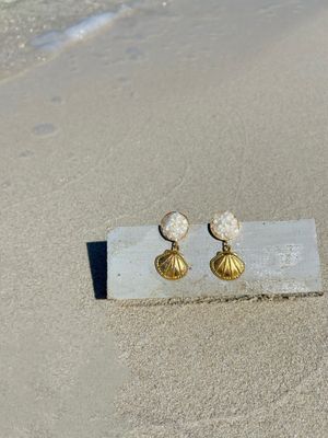 White Seashell earrings