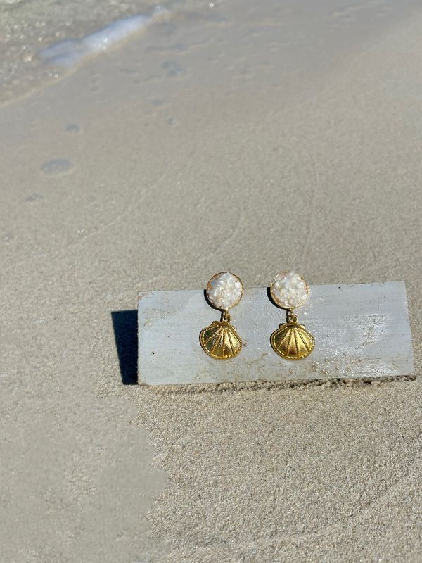 White Seashell earrings