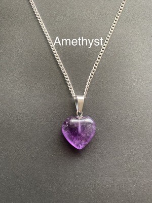 Reiki Charged Crystal Heart Necklaces