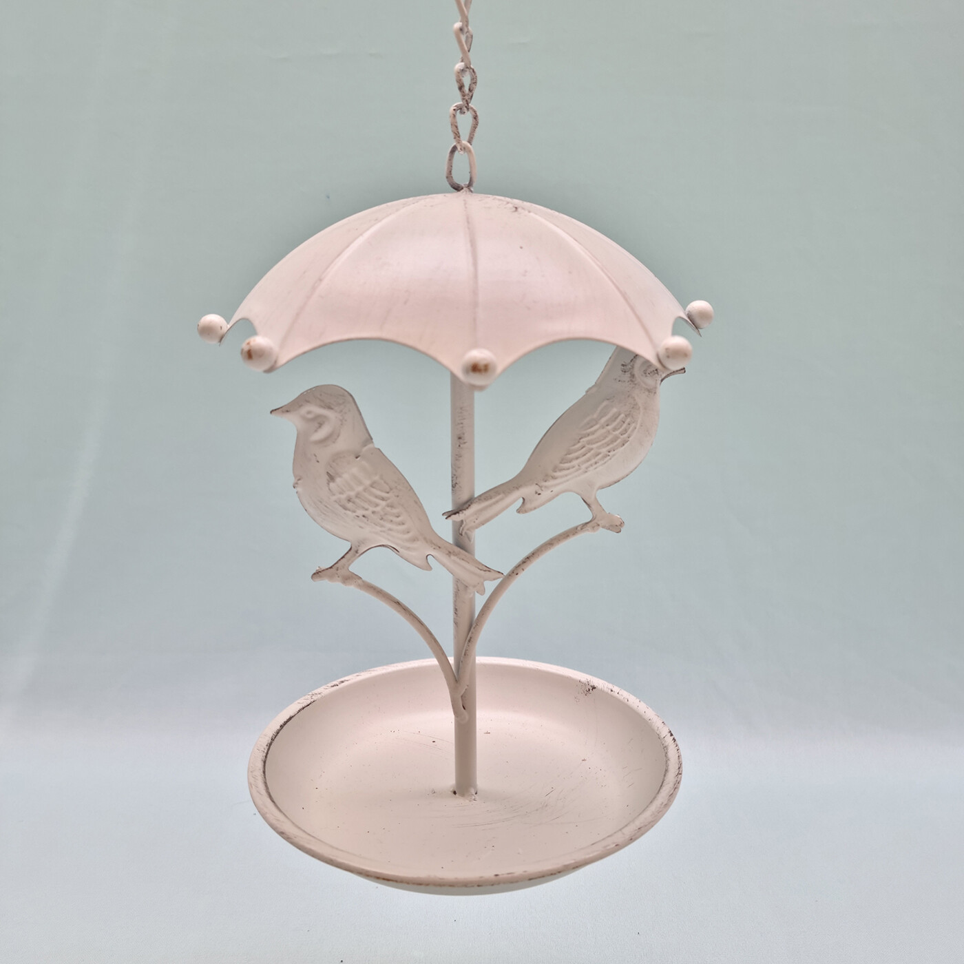 Umbrella bird feeder white