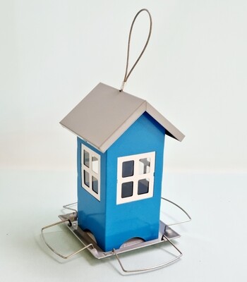 Small house -seed feeder blue