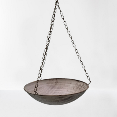 Hanging bowl bird feeder (grey)